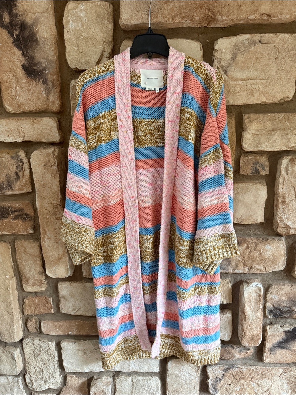 by Anthropologie Textured Striped Cardigan one size - Picture 5 of 9